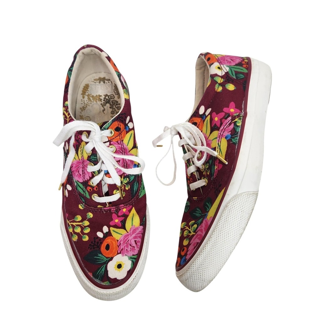 KEDS X Rifle Paper Anchor Shoe Womens 7 Vintage Blossoms Floral Canvas Sneaker